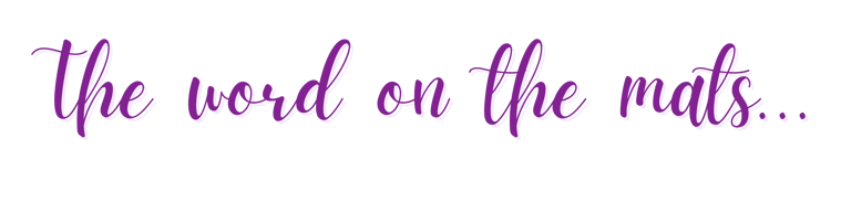 The word on the mats.